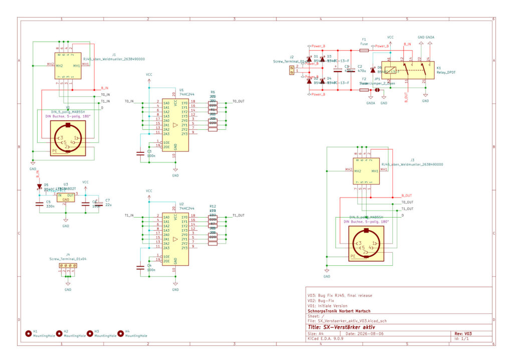 SX-Bus-Verstärker aktiv V03 - Schalplan